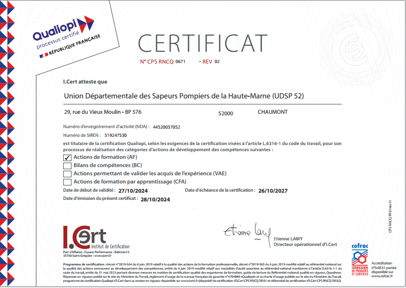 Certificat Qualiopi 2024